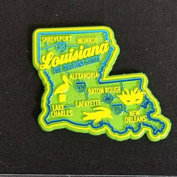 Louisiana Premium State Magnet by Classic Magnets, 2.5" x 2.3" - NEW - Picture 3 of 4